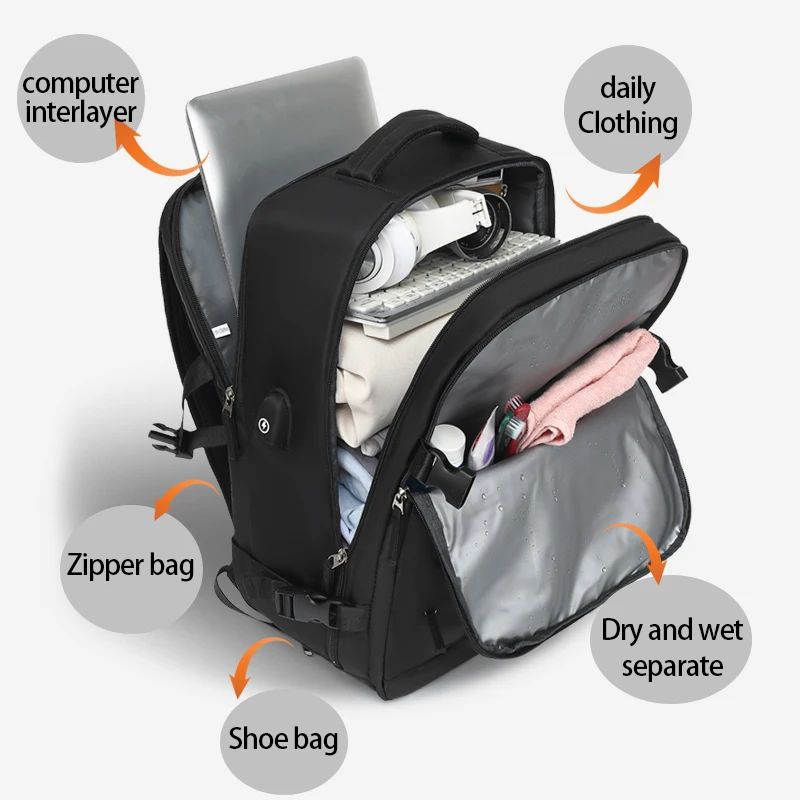 Mochila de Viagem Grande Mochila de Bordo Mochila de Caminhada Impermeável para Esportes ao Ar Livre Mochila Casual, Mochila Escolar