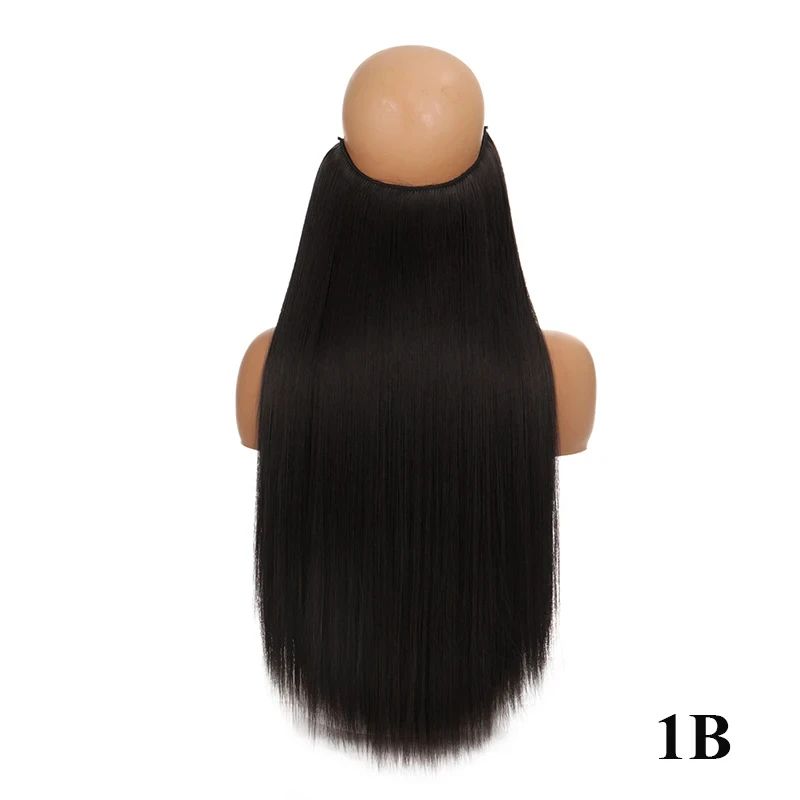 Extensão de cabelo com fio invisível (40cm 50cm 60cm) cabelo liso cabelo encaracolado uso diário adequado para todas as mulheres