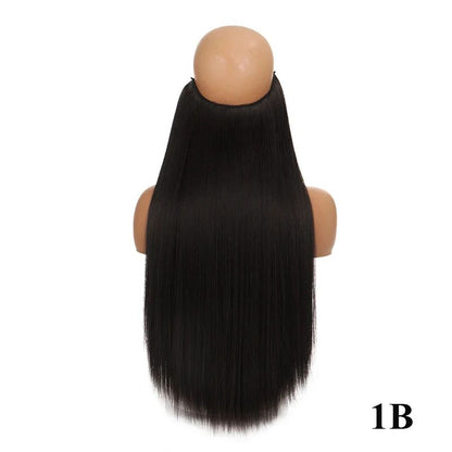 Extensão de cabelo com fio invisível (40cm 50cm 60cm) cabelo liso cabelo encaracolado uso diário adequado para todas as mulheres