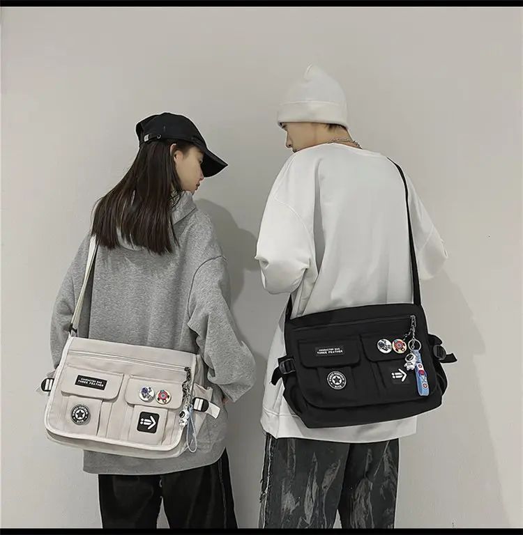 Harajuku Men Nylon Crossbody Bags for Women Messenger Bag Girls School Book Bags Youth Canvas Handbags Shoulder Bag Sac Bolsas