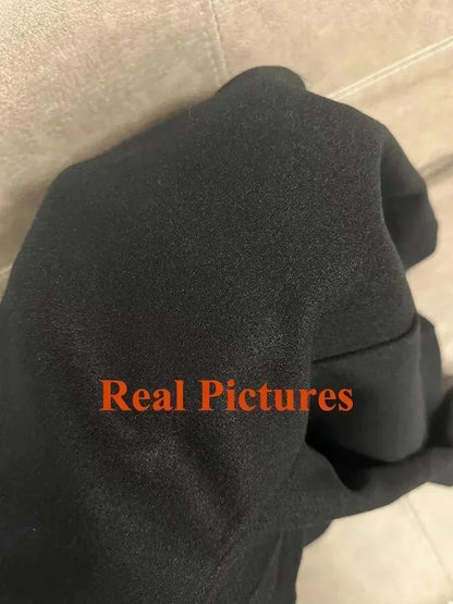 2024 New Winter Lady Lazy Style Baggy Mid-Long Thermal Woolen Coat Female Korean Version Concise Designer Versatile Coat Jackets