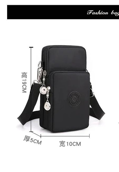 New Women Mobile Phone Bag Nylon Cell Phone Bag Coin Purse Strap Shoulder Bag Small Crossbody Bags for Women Wallet Travel Purse
