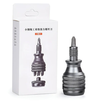 Mini Chave de Fenda Chave Phillips de Titânio 1/4 Polegada Magnética 7 em 1 Bit de Liga de Aço S2 Ferramenta Manual de Reparo EDC