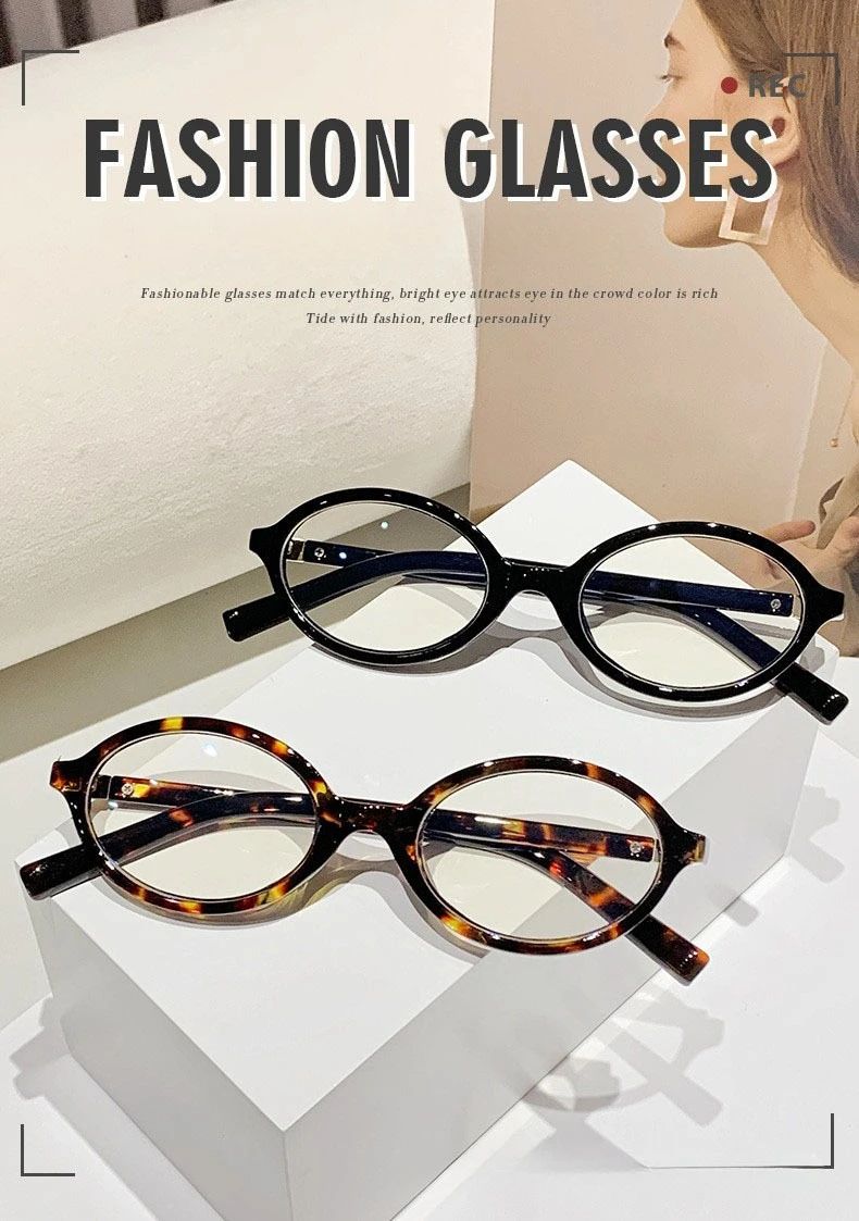 New Vintage Oval Frame Myopia Glasses for Women Men Anti Blue Light Near Sight Eyeglasses KoreanStyle Unisex Fashionable Eyewear