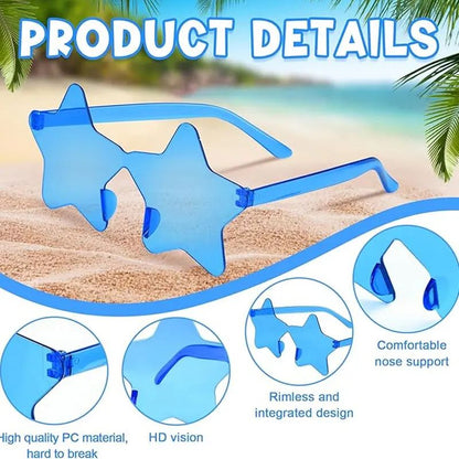 1-9Pcs Star Sunglasses Colorful Star Glasses Transparent Candy Color Sunglass Men Women Photo Props Birthday Party Cosplay