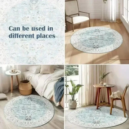 Christmas Creative Circular Carpet Green Frog Printed Carpet Suitable for Living Room Bedroom Coffee Table Carpet Decoration