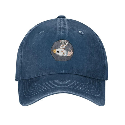 Cute Raccoon in Space Baseball Cap for Men Women Vintage Trucker Hat Hats Dad Caps