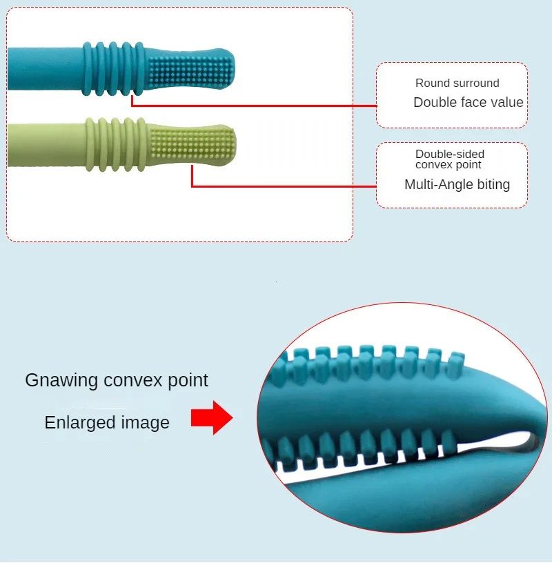Brinquedo de Mastigar Seguro para Bebês, Mordedor de Silicone para Dentes Molares, Mordedores para Bebês, Alça de Silicone Molar para Bebês, Brinquedo de Segurança para Bebês