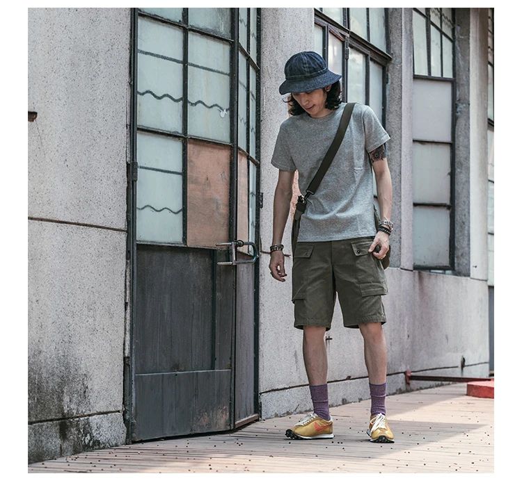 Bronson Heavyweight Seamless Tubular T-Shirt Summer Men's Plain Basic Tee Shirts