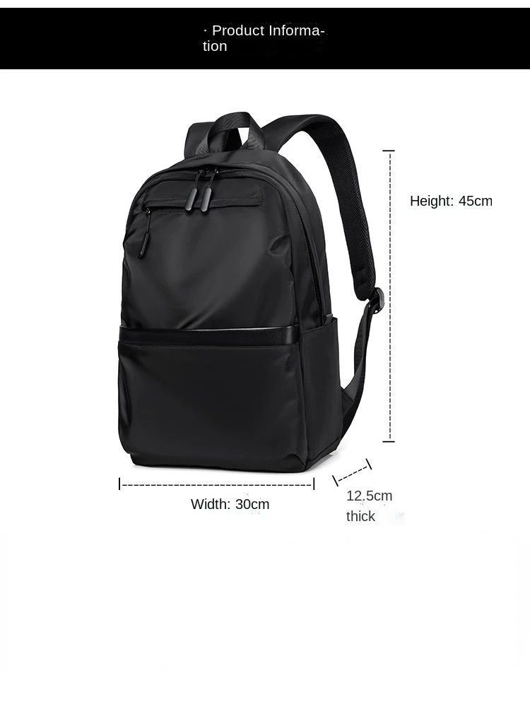 Mochila de negócios masculina de novo estilo, nylon, cor sólida, grande capacidade, mochila escolar para estudantes, mochila de viagem em promoção