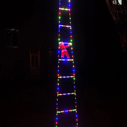 Decoração de Natal Luz Quente Casa Jardim Árvore de Natal Enfeite Presente Conector USB 3M Papai Noel Subindo Escada