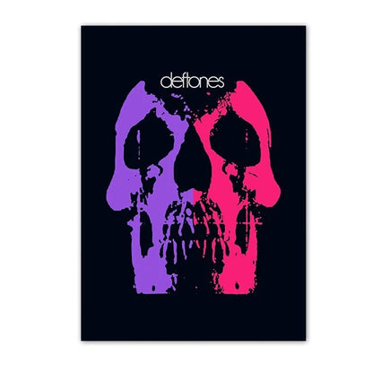 Retro Inspired Band Themed Wall Art D-Deftones Posters Classic Music Album Canvas Painting Ideal for Home Room Decor