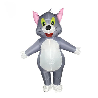Inflatable Cat and Mouse Costume Adult Size Funny Cartoon Animal Cosplay Suit for Party Halloween Performance