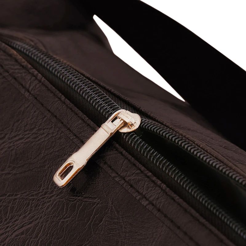 Bolsa de Viagem de Couro Grande Duffle Independente Bolsas de Fitness Grandes Bolsa de Mão Bagagem Bolsa de Ombro Preto Moda Masculina Zíper Pu 2024