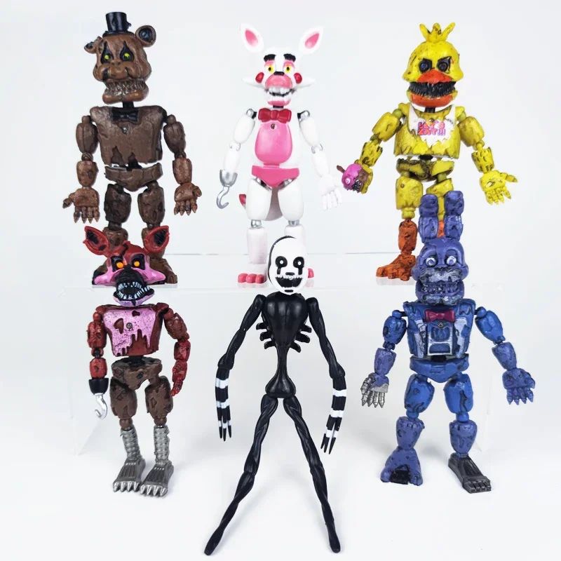 5-6 unidades/conjunto FNAF Security Breach Bonecos de Ação Articulados Destacáveis Bonnie Foxy Fazbear Urso Brinquedos de Boneca
