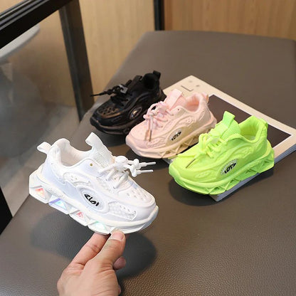 Baby Shoes2025 Spring Autumn New Boys and Girls Light Up Clunky Sneaker Small and Medium-sized Children's Soft Soled Baby Shoes