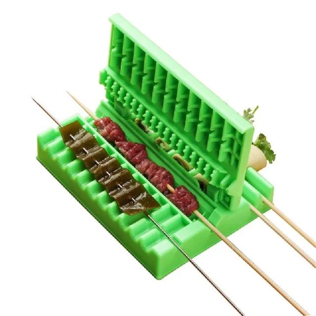 Single Row Kebab Maker Bbq Meat Skewer Machine Kebab Press Maker Reusable Plastic Bbq Skewer Maker Kebab Preparation BBQ Tool