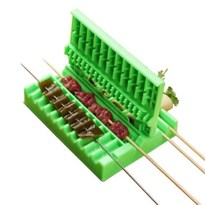 Single Row Kebab Maker Bbq Meat Skewer Machine Kebab Press Maker Reusable Plastic Bbq Skewer Maker Kebab Preparation BBQ Tool