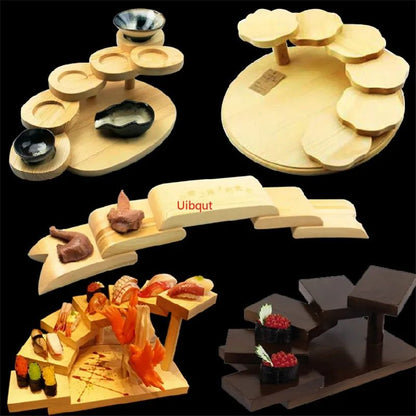 Ponte de Madeira Japonesa Barcos de Sushi Pinheiro Criativo Prato de Sushi Sashimi Bandeja Utensílios de Mesa para Sushi Decoração Ornamento