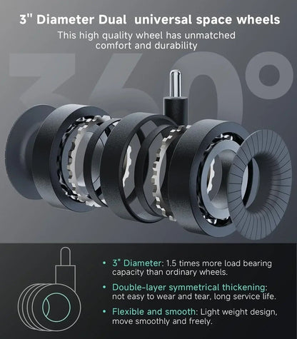 [Best Seller, Buy Now!]Big and Tall Office Chair, Executive , Adjustable Lumbar Support 3'' Double Space Wheel, Managerial Home