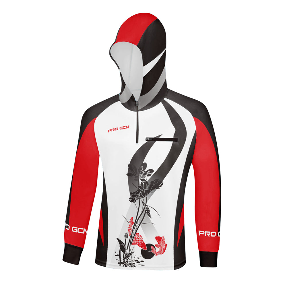 Camisetas de Pesca com Capuz Secagem Rápida Proteção Solar Camisas de Pesca Masculinas Respiráveis Manga Longa Roupas de Pesca
