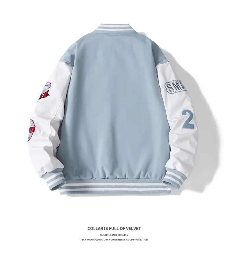 Varsity Baseball Bomber Jacket Men Hip Hop Harajuku Bone Letter Patchwork Leather Jackets Streetwear Women Unisex College Coats