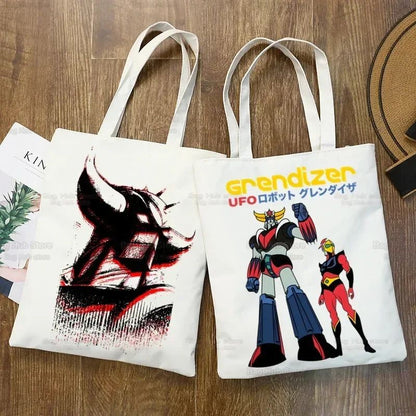 Manga Goldorak Ufo Robo Shopper Bags Shopping Bag Tote Bag Anime Mazinger Grendizer Shoulder Bag Canvas Bags Large Handbag