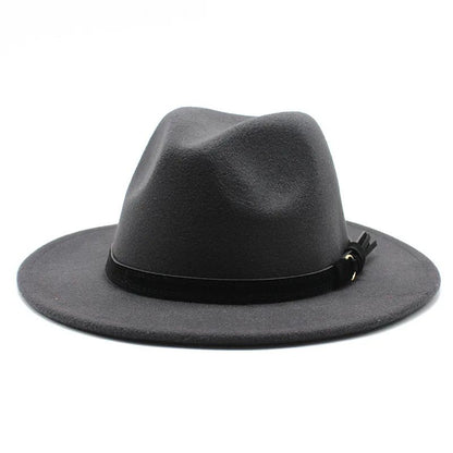 Gangster Trilby Felt Fedora Hat European American Wide Brim Top Jazz Caps Women Men Wool White Wedding Hat 56-58-61CM
