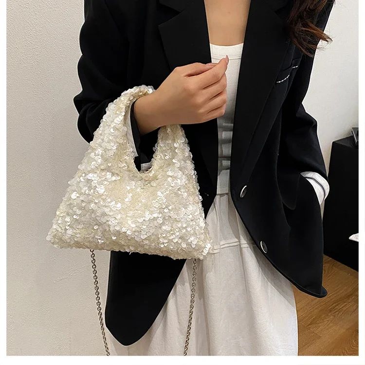 Exquisite Shining Sequins Square Women's Shoulder Bag Popularity Stylish Design Handbags High Quality Solid Sweet Crossbody Bags