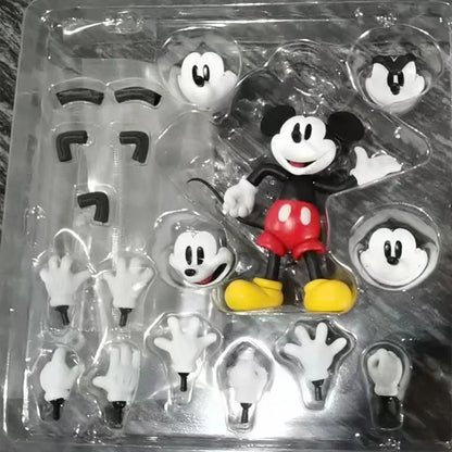 Action Figure do Mickey Mouse de Anime de 11cm, Versão Colorida, Réplica em Preto e Branco, Mobilidade Articular, Modelo de Mesa, Enfeites, Brinquedo, Presente para Crianças