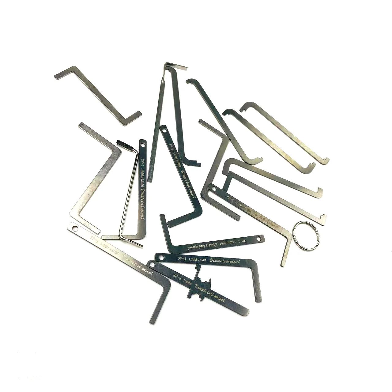 Kit Profissional de Chaveiro - Chave de Tensão de Aço Inoxidável e Conjunto de Gazuas com Ferramentas de Haste de Empurrar