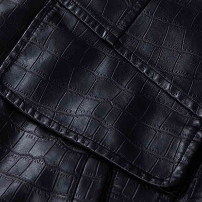 New Fashion Men's Spring Autumn Lapel Casual Pu Leather Loose Motorcycle Jacket