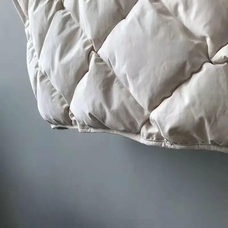 Winter Cotton-Padded Jacket for Women  Autumn New Korean Versatile Lightweight Rhombus Plaid Cotton-Padded Jacket