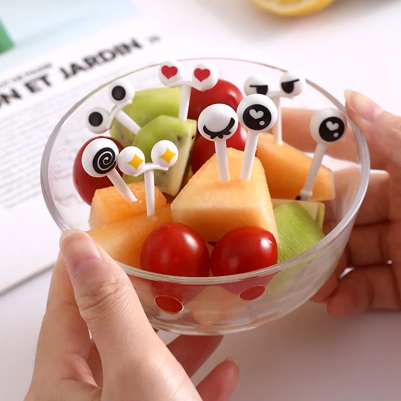 10/30/50 unidades de Mini Espetos Olhos de Desenho Animado Fofos Kawaii Caixa de Almoço Bento Palitos de Comida e Fruta Garfos Bastões de Buffet Decoração de Sanduíches