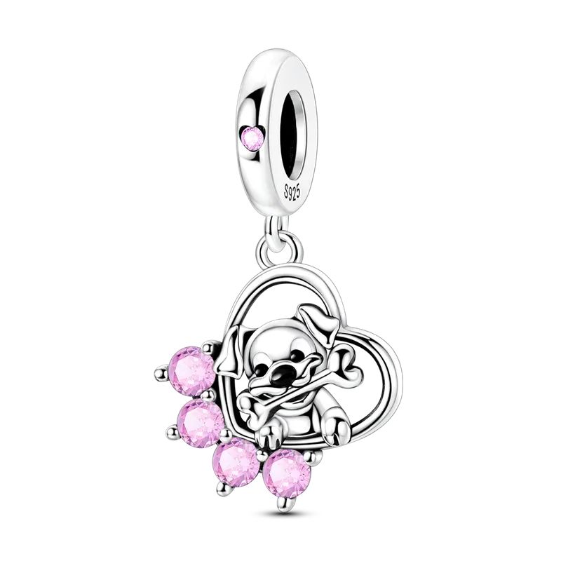 925 Sterling Silver Dog Charms French Bulldog Poodle German Shepherd Beagle Dachshund Pendants Fit Bracelets DIYJewelry Gift