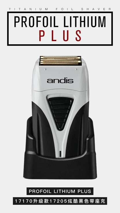 Andis Profoil Lithium Plus 17205 Barber Hair Cleaning Electric Shaver For Men Beard Stubble Razor Bald Shaving Machine charger