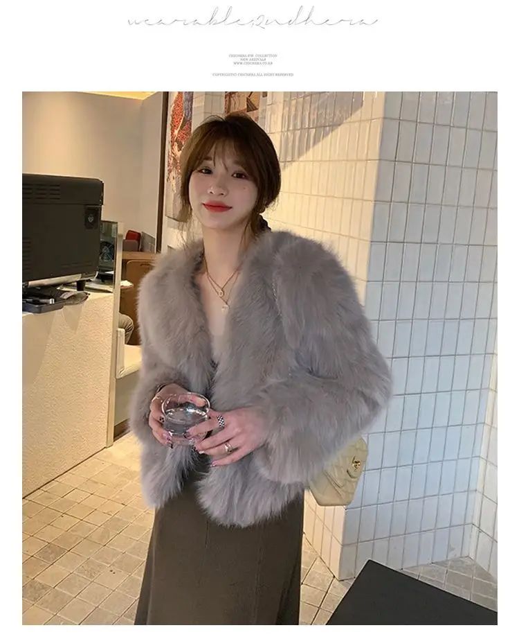 Faux Fur Coat Womens Clothing 2025 New Fashion Casual Imitation Fox Fur Coat Female  Short Loose Comfortable Winter Jacket