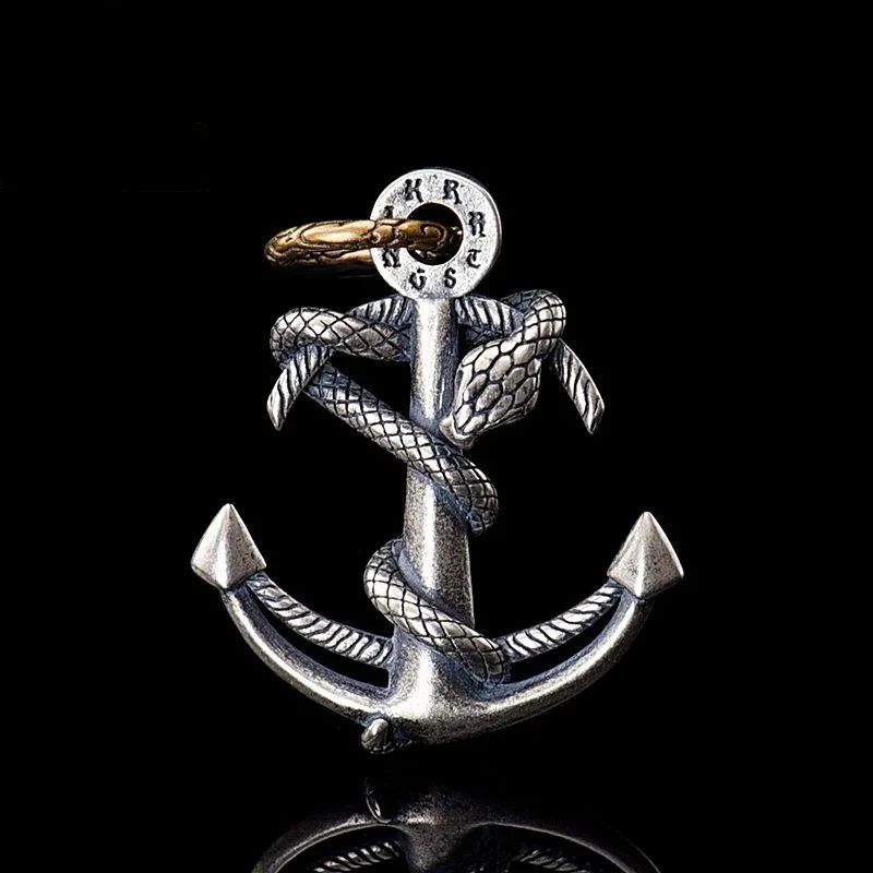 Colar de Pingente de Caveira Demoníaca Enrolada de Cobra Gótica Vintage para Homens Meninos Festa de Rock Halloween Joia de Presente