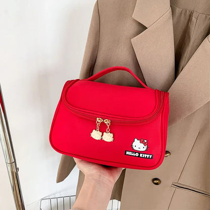 Hello Kittys Cosmetic Bag Cute Cosmetic Bag Girl Portable Large Capacity Travel Wash Up Skin Care Products Storage Bag