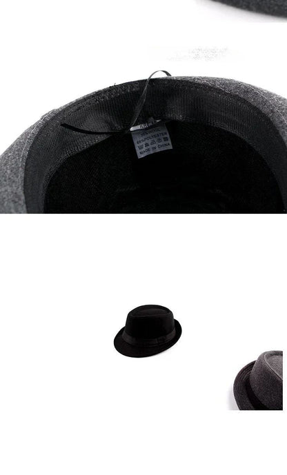 2025 Summer Unisex Classic Gatsby Style Straw Fedora Bucket Top Bowler Hats for Elegant Wedding Party Church Stage Black