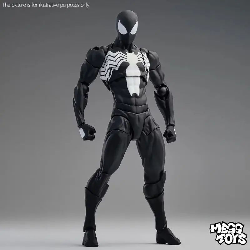 2025 de Alta Qualidade Terno Preto Vizinho Symbiote Homem-Aranha Preto Venom Battle Suit Articulado Boneco Messtoy Modelo Presente