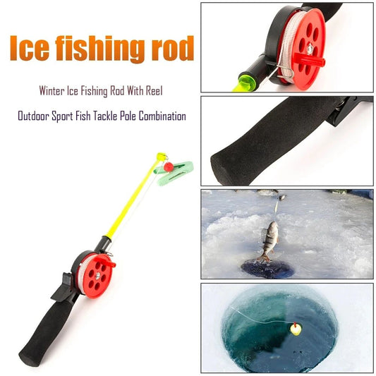 NOVO Para Pesca ao Ar Livre Acessórios Portáteis Vara de Pesca de Caranguejo com Clipe 34cm Gelo de Inverno ao Ar Livre (aleatório)