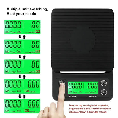 1 peça 3kg 5kg Balança de Café Gotejamento com Timer Balança de Cozinha Digital Eletrônica Portátil Balanças Eletrônicas de Alta Precisão LCD