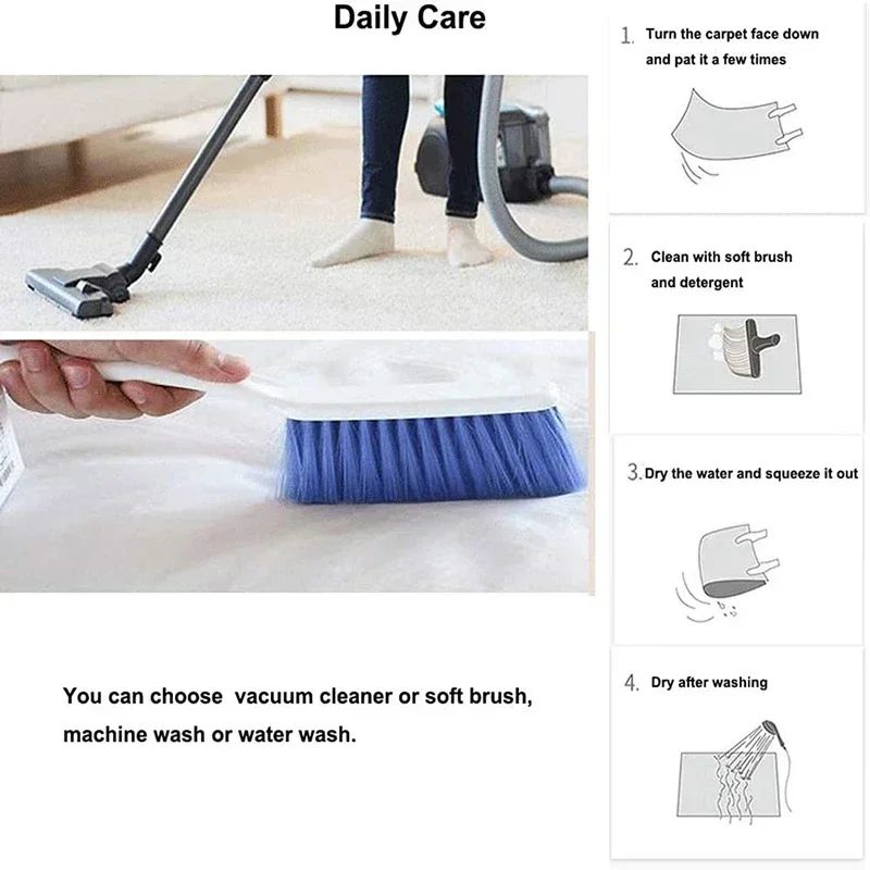 Modern Minimalism Bedroom Fluffy Carpet Area Carpets Living Room Children Girl Room Soft Rug Non-Slip Washable Mat