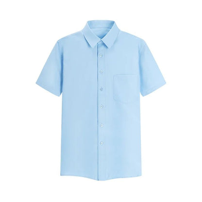 Short-sleeved Solid Color Shirt High-end Business Daily Tops Company Uniforms Can Be Customized With Printed Embroidery 2021 New