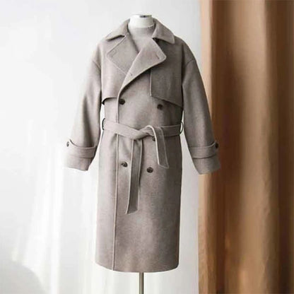 2022 Men's Woolen Clothes Straight Casual Windbreaker Long Coat Fashion Loose Gentle Autumn Korean Elegant Overcoat