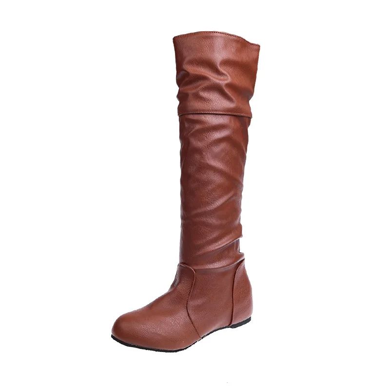 Flat Shoes Spring Autumn Women High Boots Long Western Cowboy Boots Women Footwear Large size 35-43 2024 Mid-Calf Boots Women