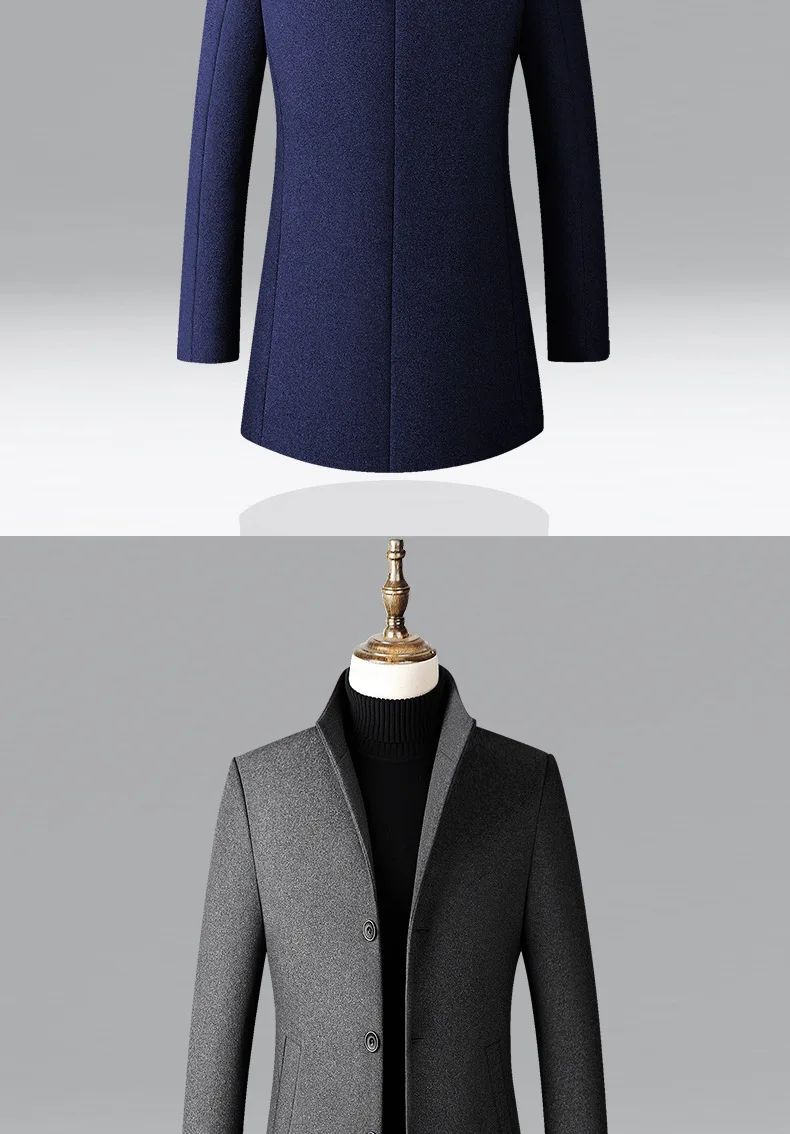 TFETTERS Brand Trench Coat Korean Fashion Business Casual Stand Collar Long Jackets for Men 2025 Autumn Windbreaker Winter Coats