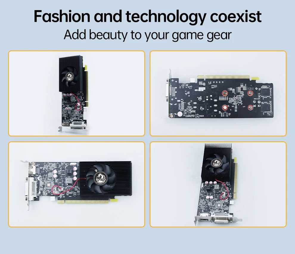 Placas de Vídeo SOYO NVIDIA GT1030 2G GDDR5 64bit Placa de Vídeo HDMI+DP+DVI Para Componentes de Computador para Jogos de Desktop GPU GT 1030
