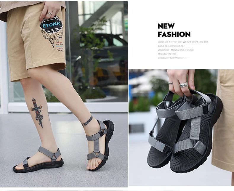 Men Sandals Non-slip Summer Flip Flops High Quality Outdoor Beach Slippers Casual Shoes Cheap Men's shoes Water Shoes 9072